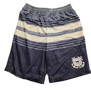 Hurley Activewear Shorts US Coast Guard Logo Shorts Blue White Striped Small NEW